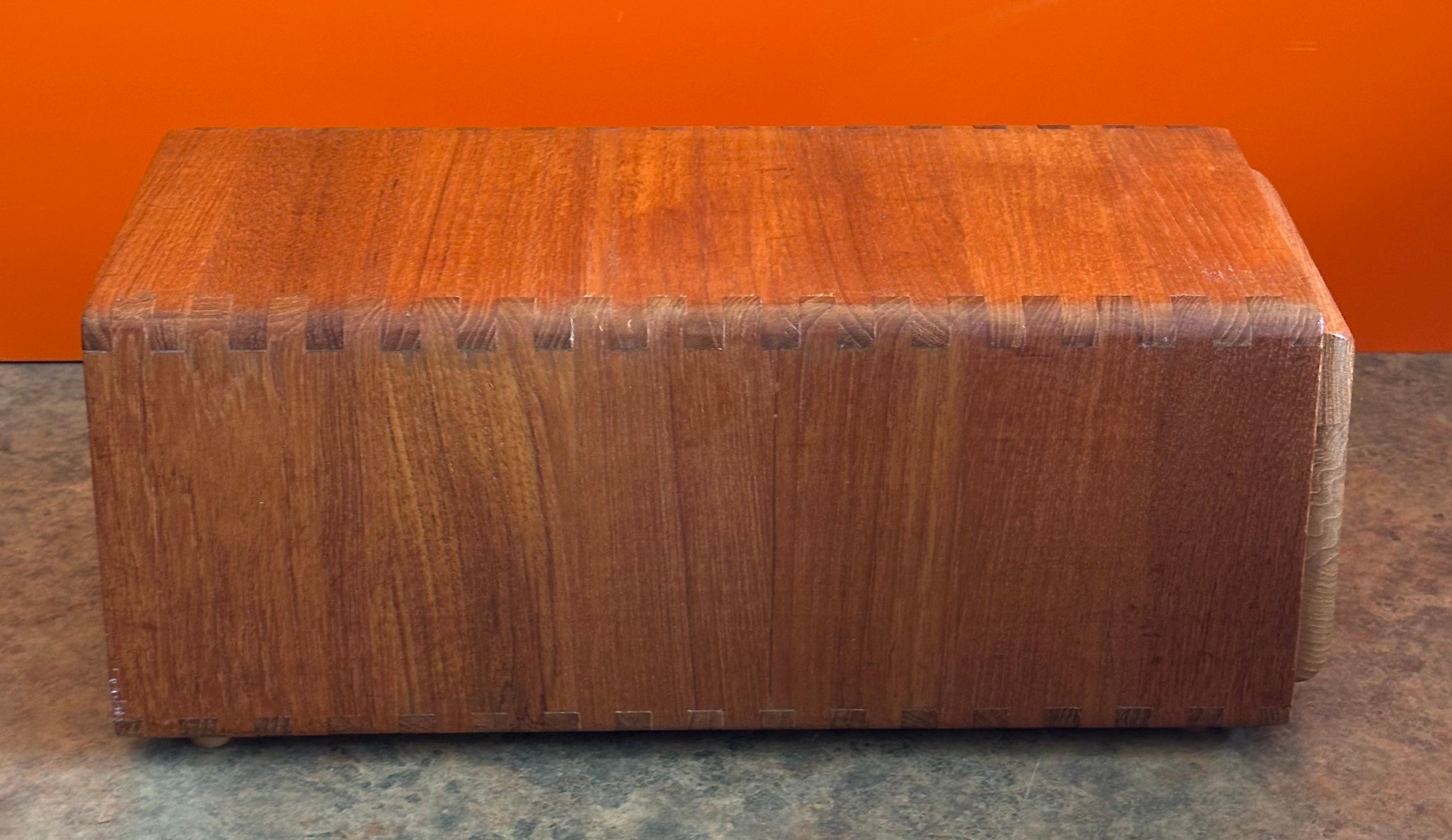 Modernist Long Solid Teak Storage Box For Sale 2
