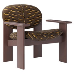 Modernist Lounge Chair with Armrests in Patterned Velvet — Archipen by NOOM