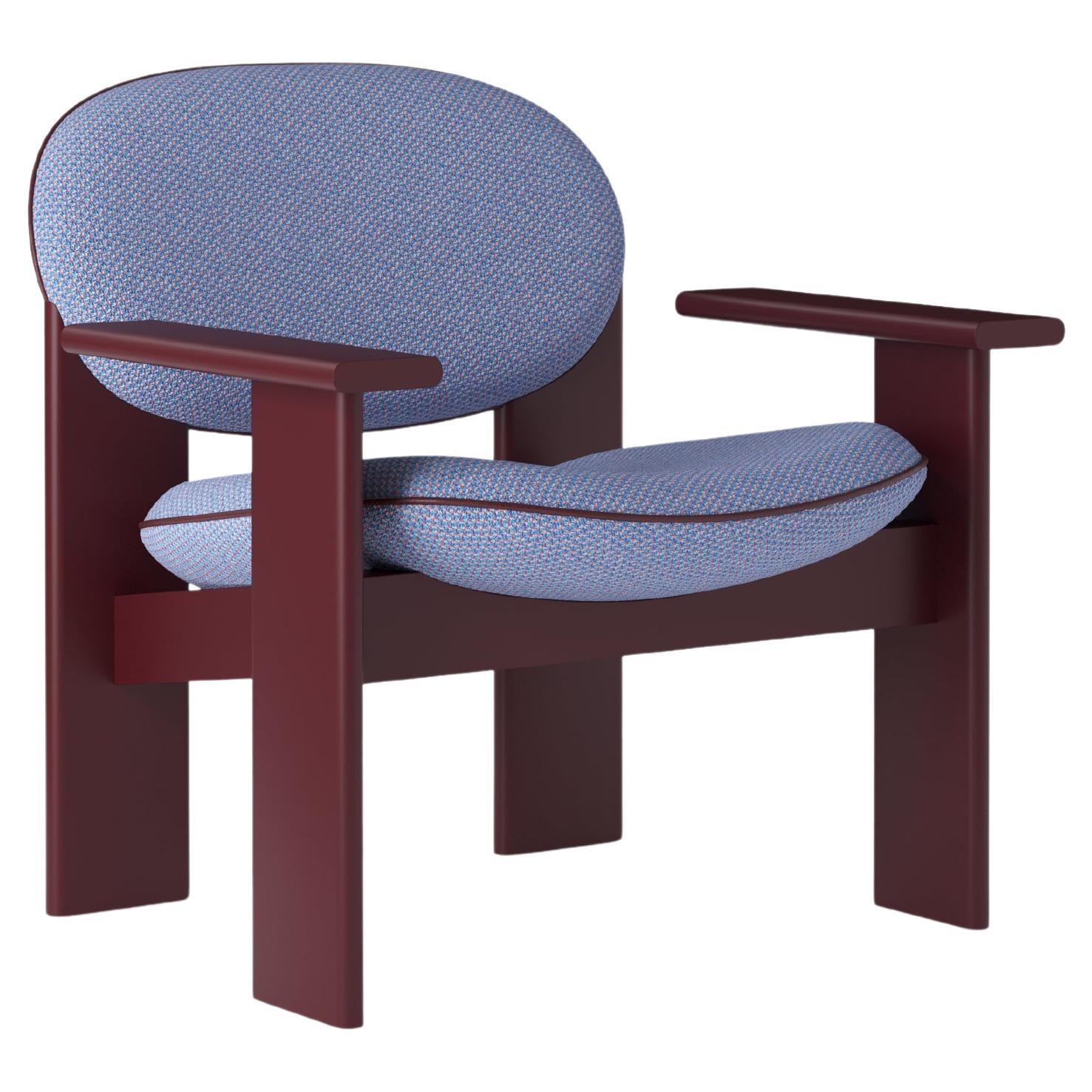 Modernist Lounge Chair with Wooden Armrests in Wool — Archipen by NOOM