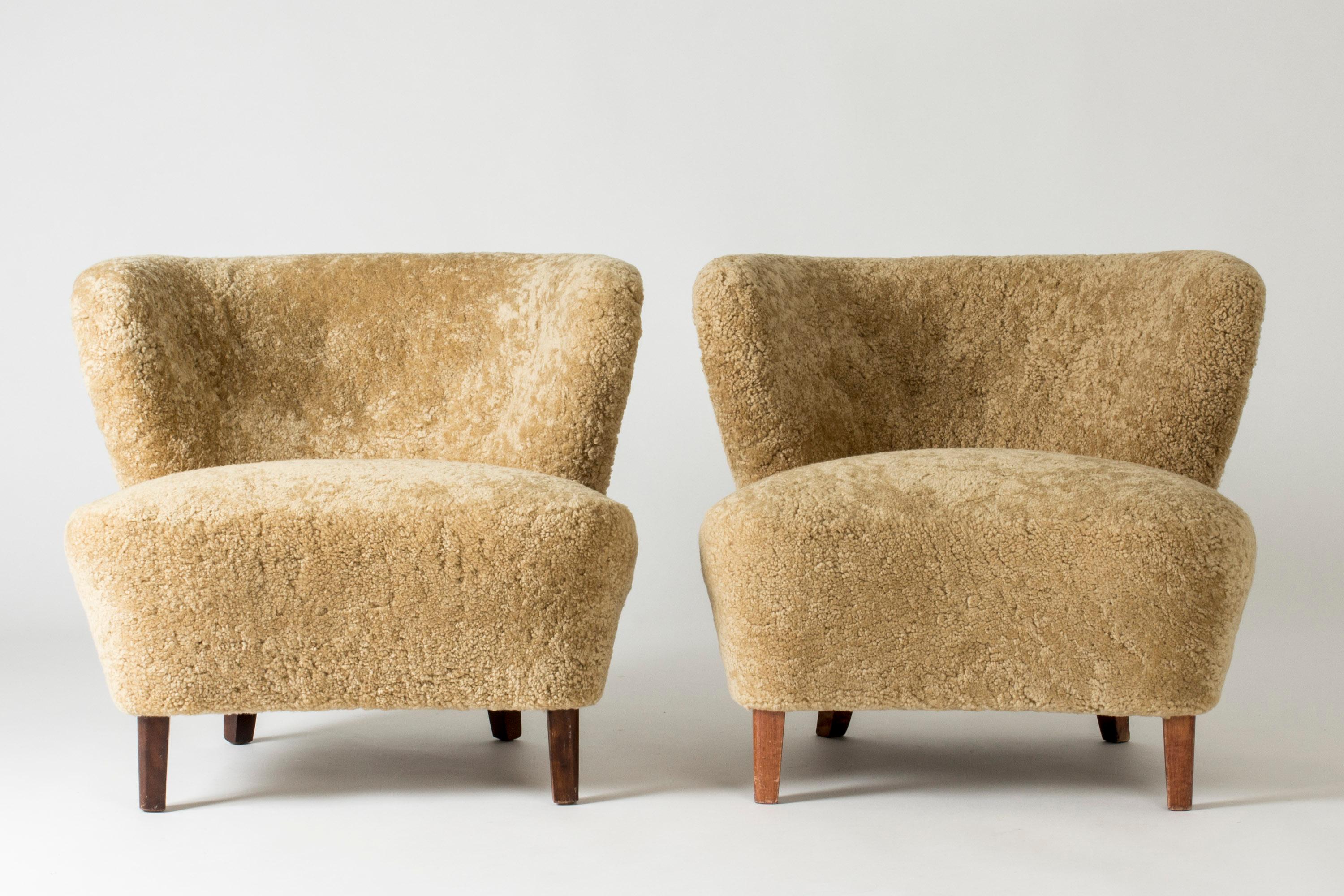 Modernistische Lounge-Stühle von Gösta Jonsson, Schweden, 1940er Jahre (Skandinavische Moderne) im Angebot
