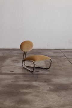 Modernist Lounge Chairs Camel Velvet, 1970s