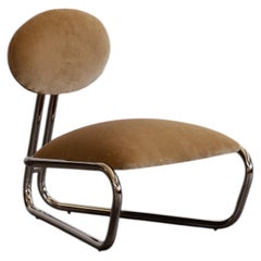 Modernist Lounge Chairs Camel Velvet, 1970s