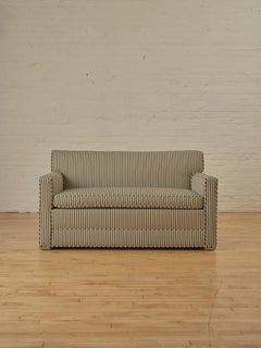 Modernist Loveseat in Striped Dedar Milano Fabric