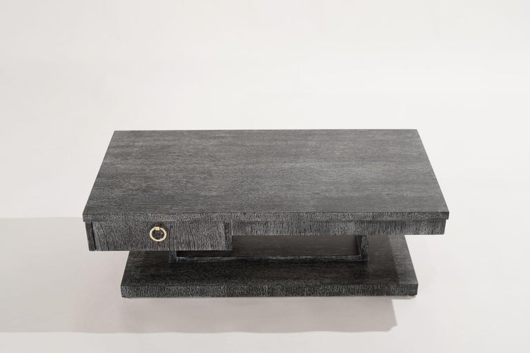 Modernist LowProfile Cerused Coffee Table For Sale at 1stDibs