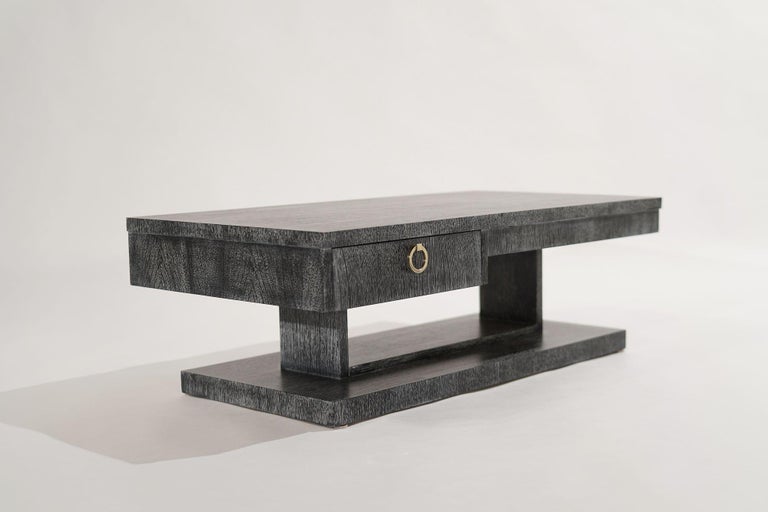 Modernist LowProfile Cerused Coffee Table For Sale at 1stDibs