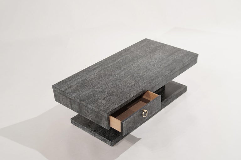 Modernist LowProfile Cerused Coffee Table For Sale at 1stDibs