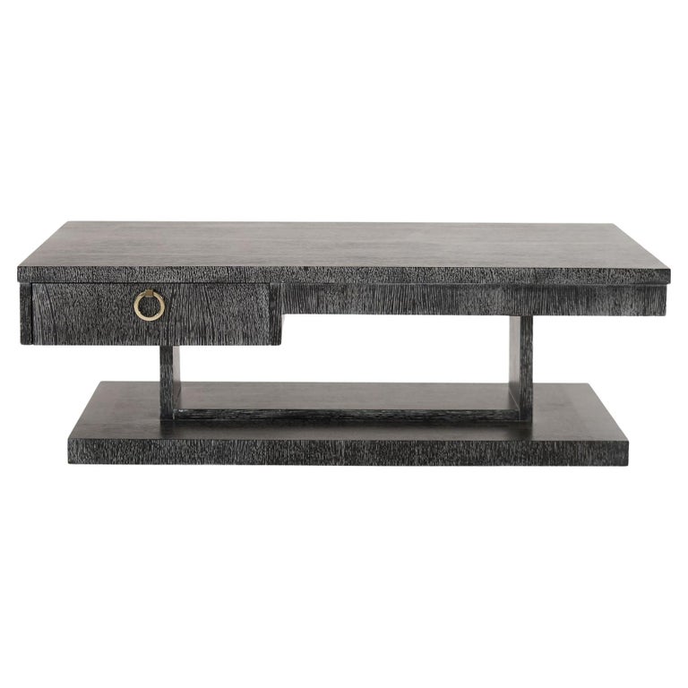 Modernist LowProfile Cerused Coffee Table For Sale at 1stDibs