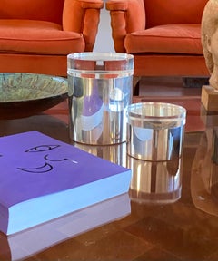 Juego de cajas modernistas de lucita y baño de plata, Mellerio París, Francia Años 70