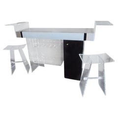 Vintage Modernist Lucite Bar Set in the style of Charles Hollis Jones. U.S.A. 1960's