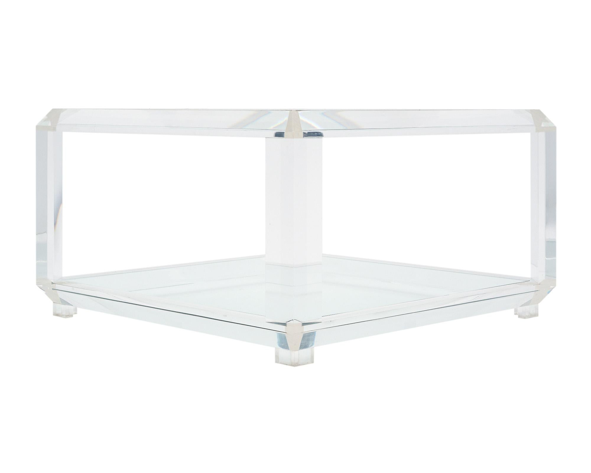 French Modernist Lucite Coffee Tables by Marc Micoud For Sale