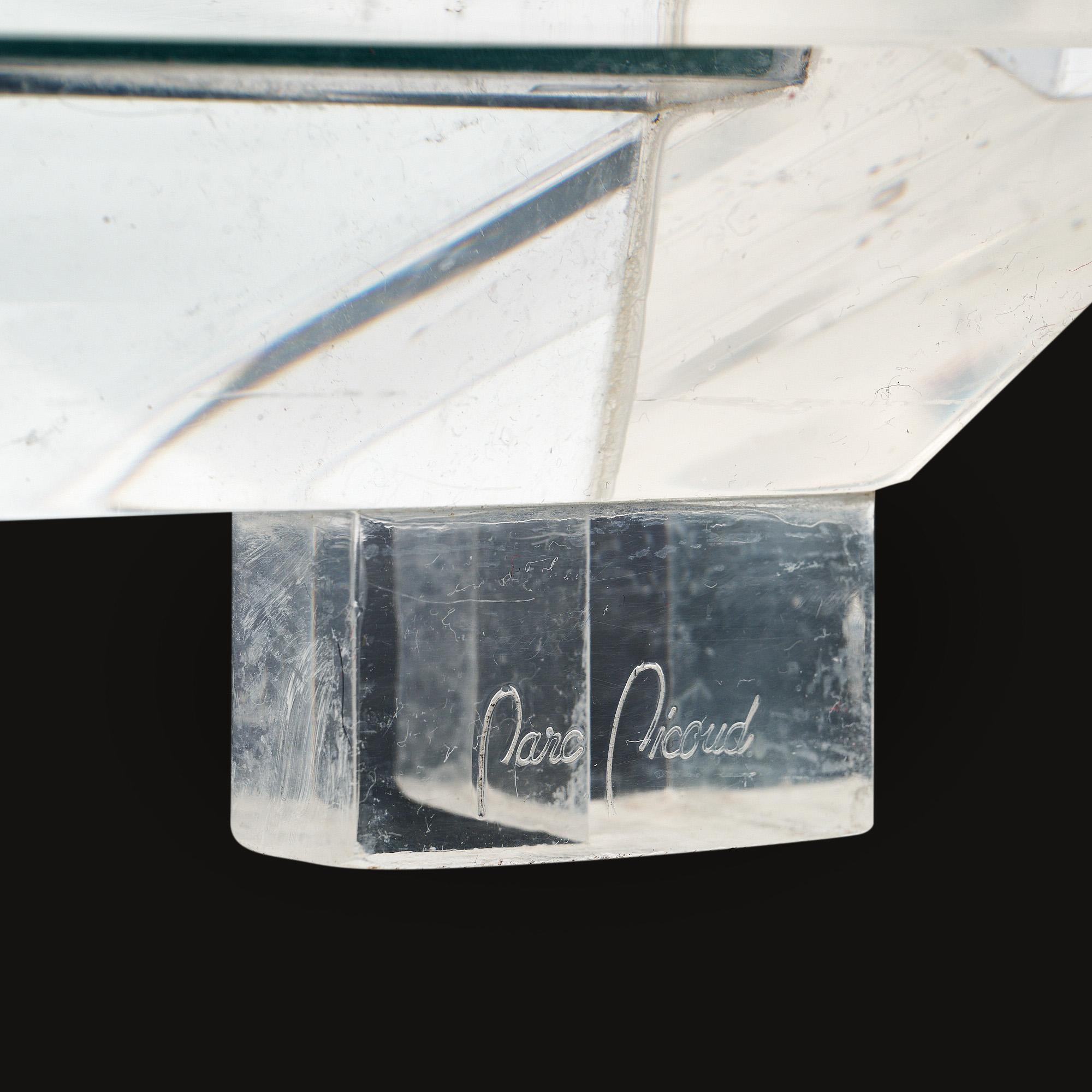 Modernistische Couchtische aus Lucite von Marc Micoud (Glas) im Angebot