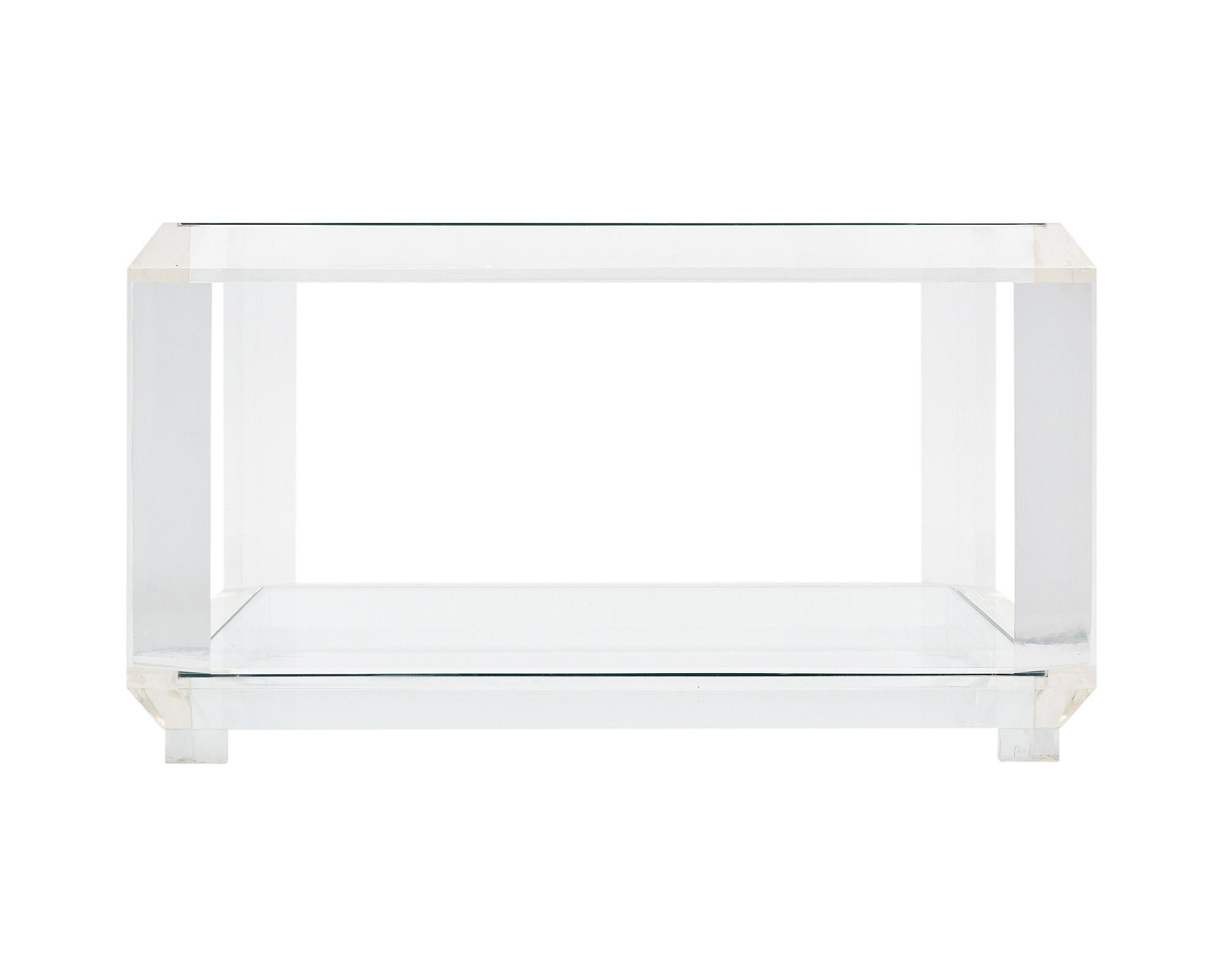 Modernist Lucite Coffee Tables by Marc Micoud For Sale 2