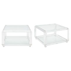 Retro Modernist Lucite Coffee Tables by Marc Micoud