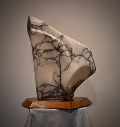 Modernist Mable Sculpture on Walnut Plinth Base