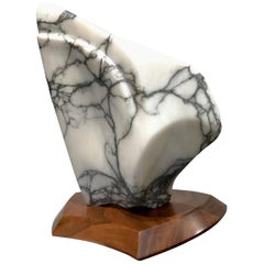 Modernist Mable Sculpture on Walnut Plinth Base