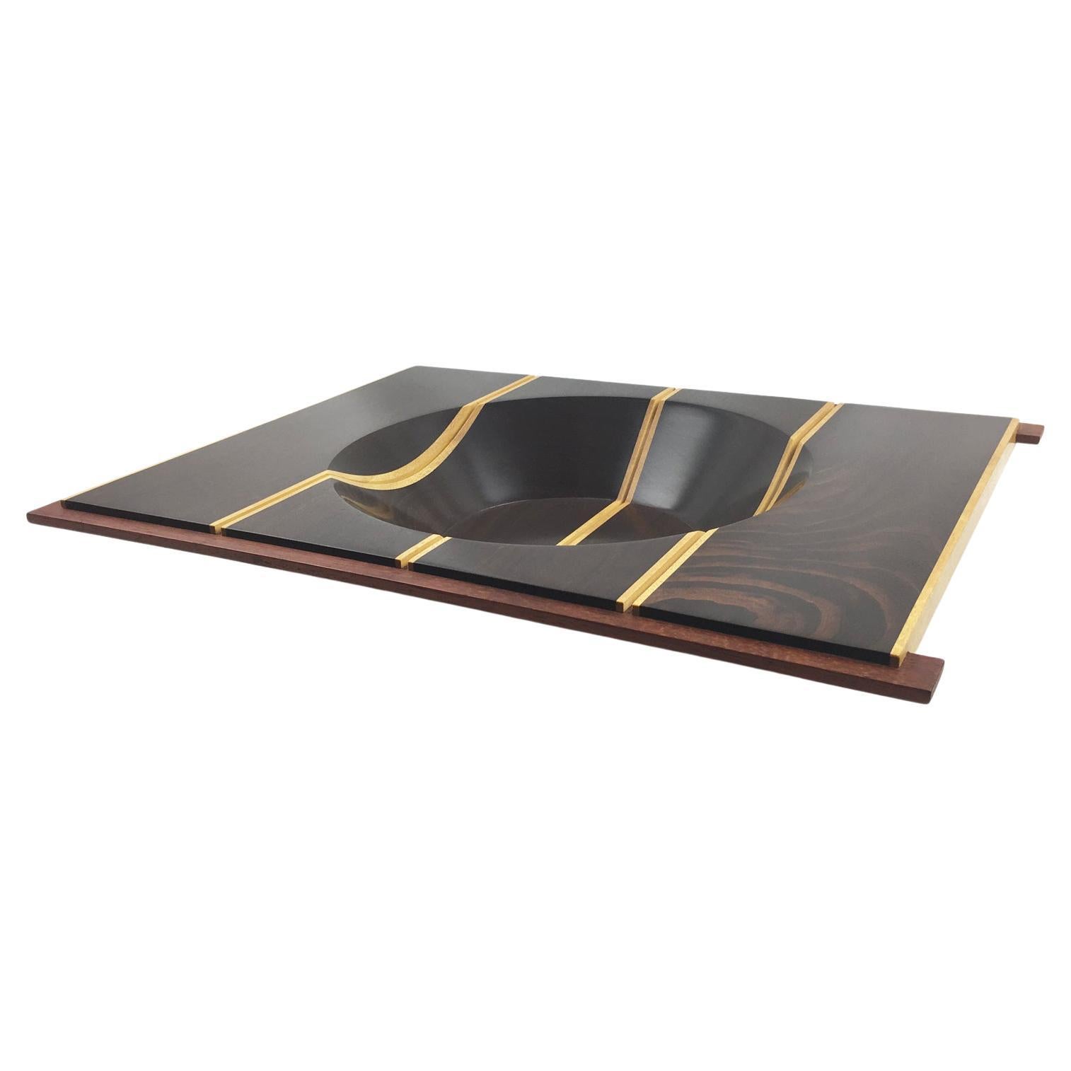 Glazed Black and Gold Ceramic Serpent Bowl/Centerpiece at 1stDibs