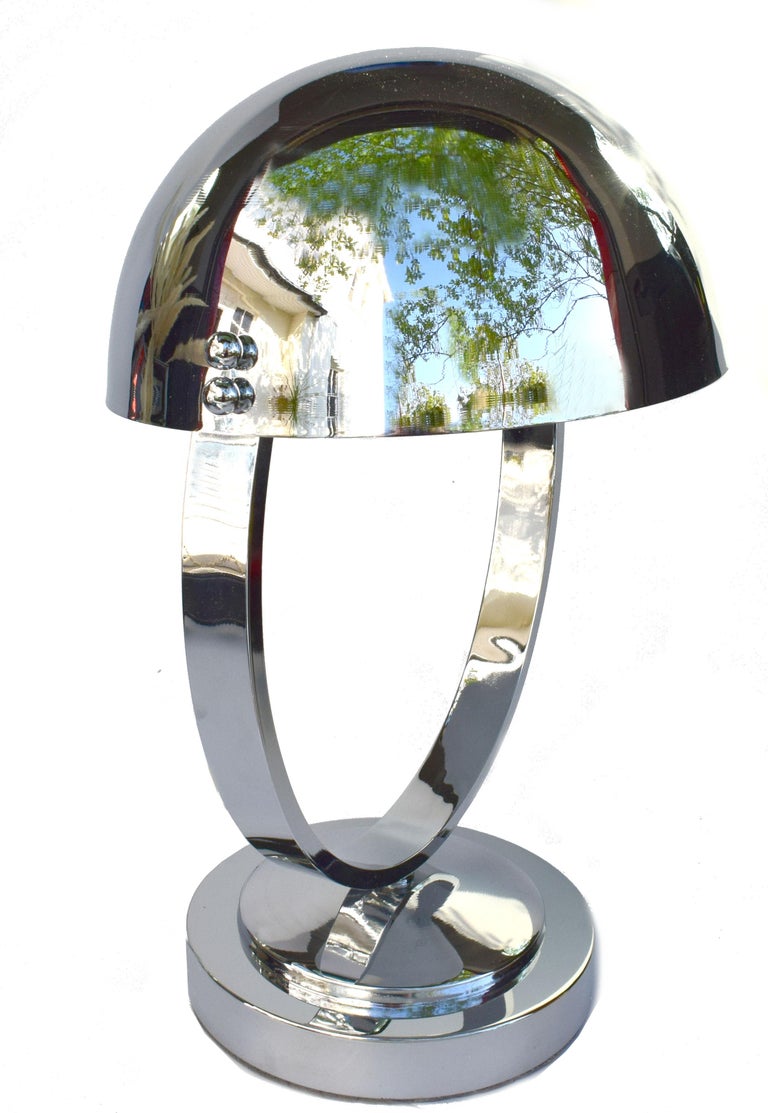 Spanish Modernist Machine Age Chrome Desk Lamp For Sale
