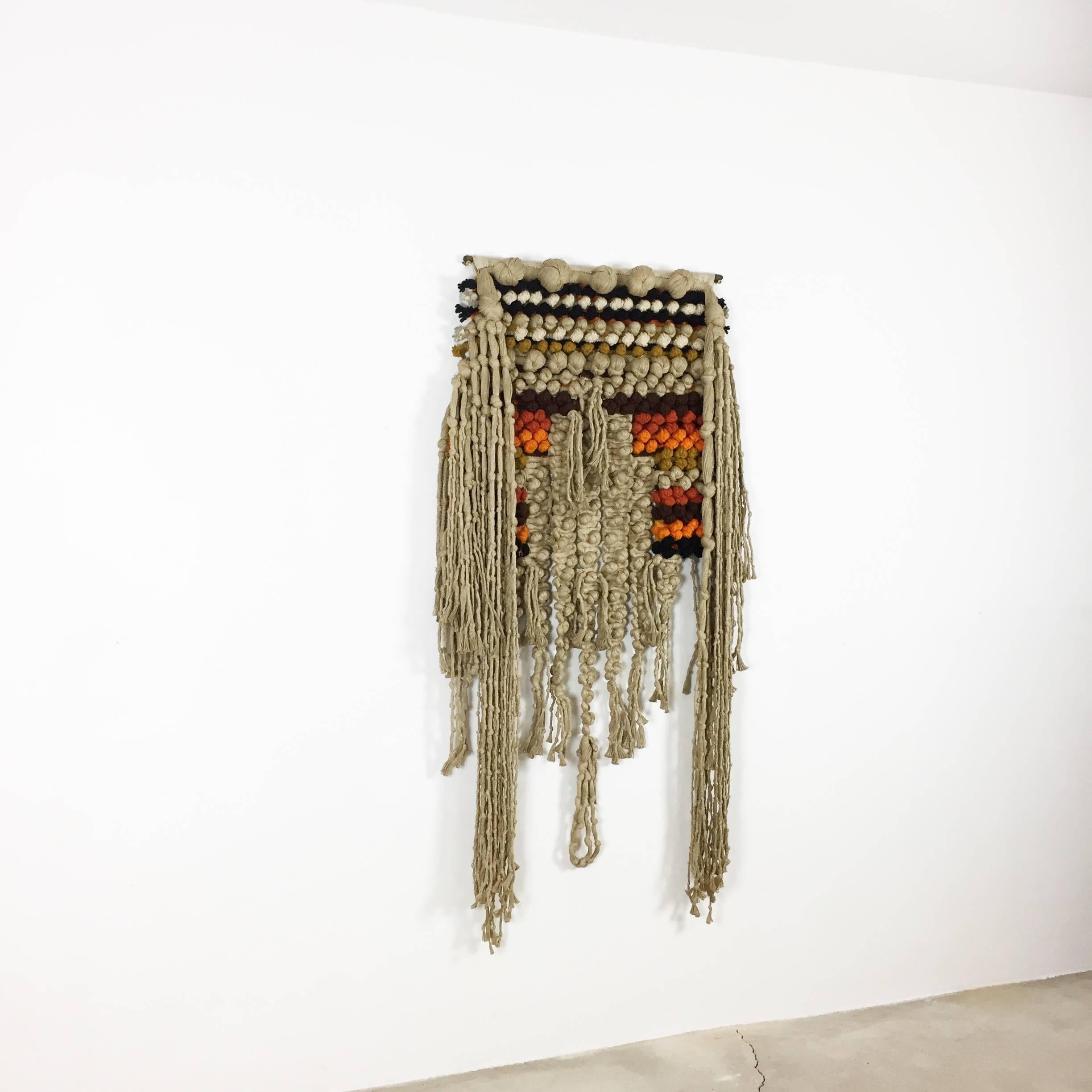 Article:

Handmade macrame wall rug


Decade:

1970s


Origin:

Germany


Producer:

Tisca Tapisserie, Germany


Design:

K. H. Kaeppel



This rug is a great example of 1970s pop art interior. made in high quality handmade