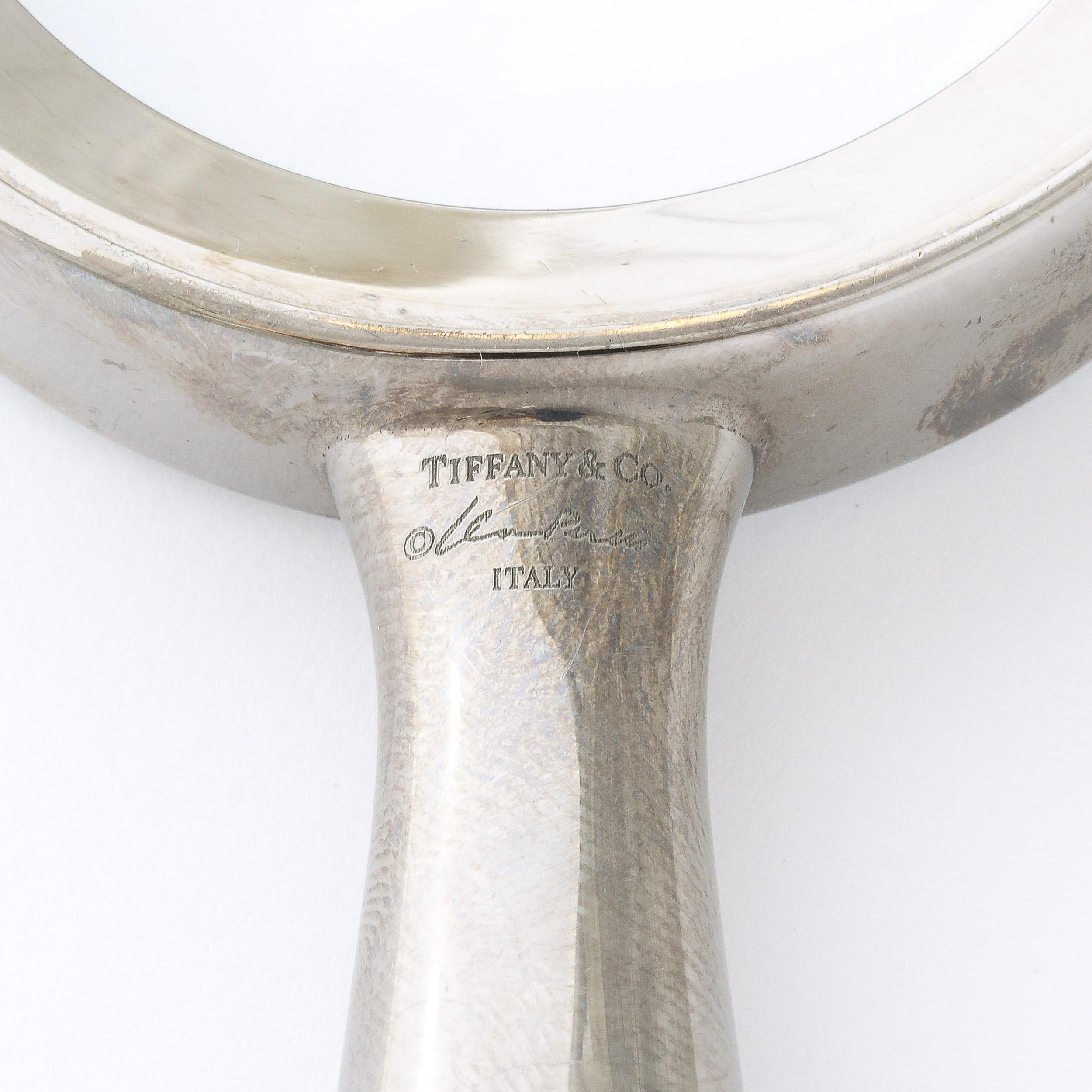 American Modernist Magnifying Glass in Gunmetal by Elsa Perretti for Tiffany and Co