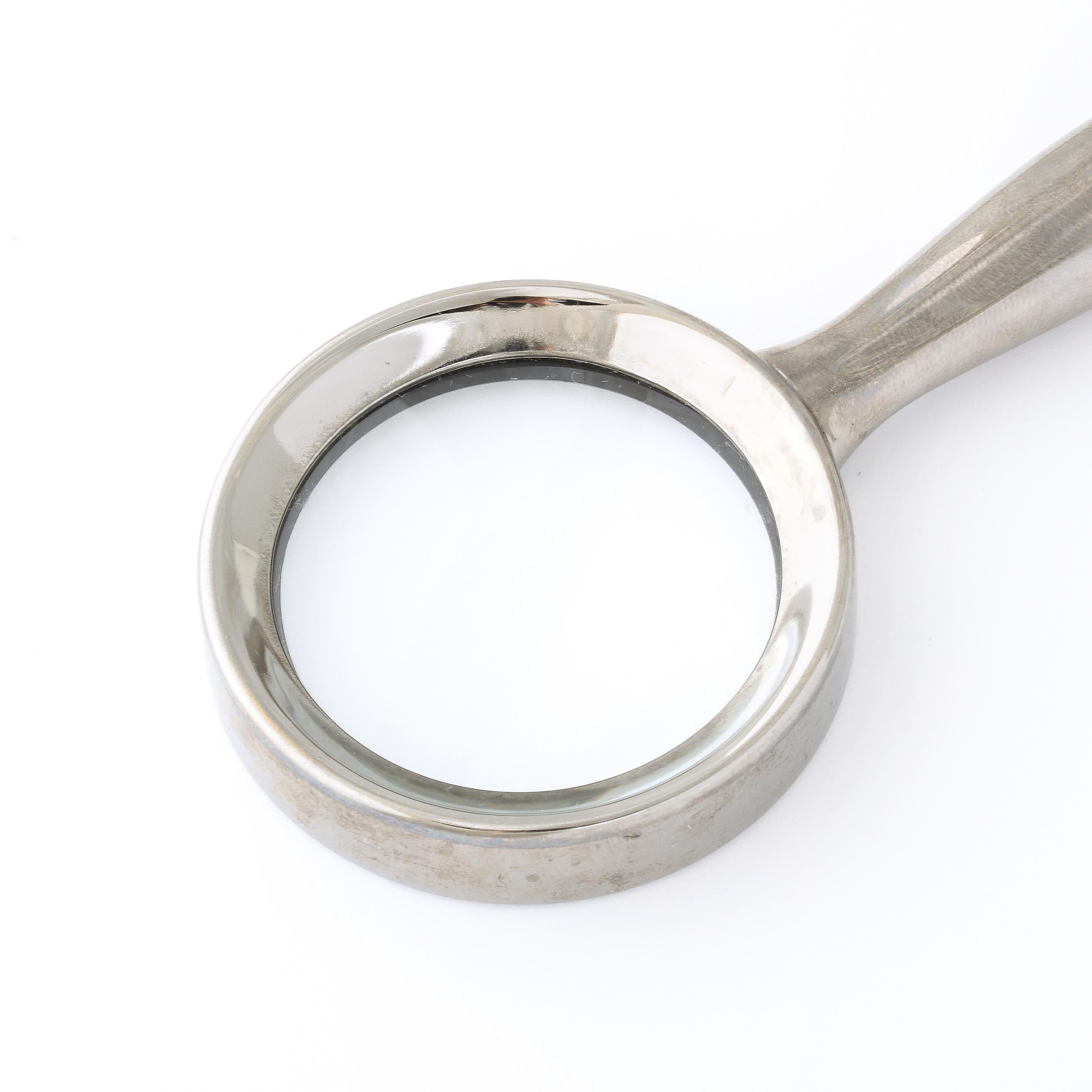 Metal Modernist Magnifying Glass in Gunmetal by Elsa Perretti for Tiffany and Co