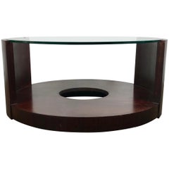 Modernist Mahogany and Glass Cocktail Table Designed by Gilbert Rhode