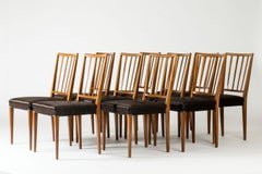 Modernistische Esszimmerstühle aus Mahagoni und Pferdehaar, Josef Frank, Schweden, 1940er Jahre