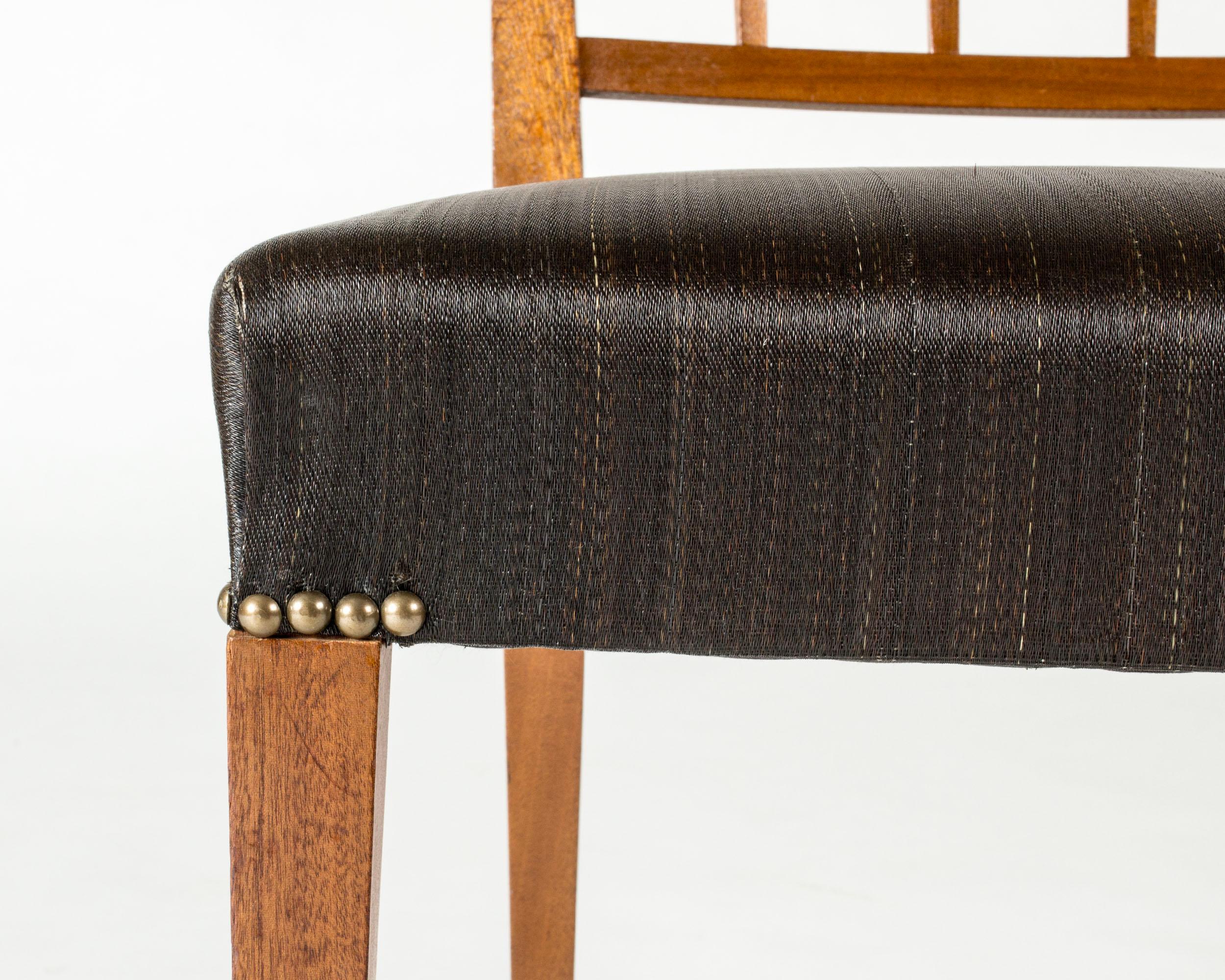 Chaises de salle à manger modernistes en acajou et crin de cheval, Josef Frank, Suède, années 1940 Bon état - En vente à Stockholm, SE