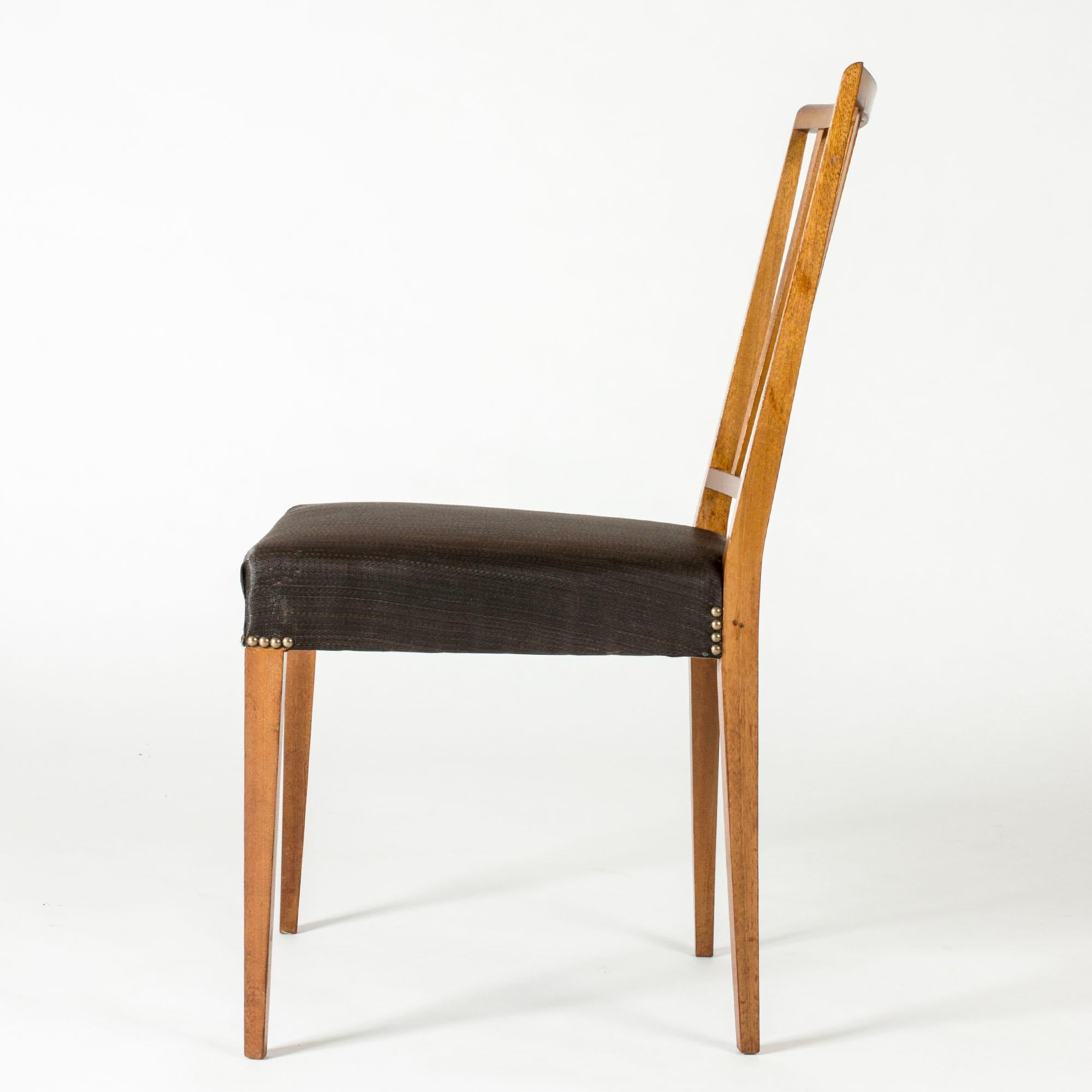 Milieu du XXe siècle Chaises de salle à manger modernistes en acajou et crin de cheval, Josef Frank, Suède, années 1940 en vente