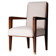 Modernist Mahogany Armchair by Maurice Jallot