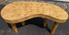 Modernist Mappa Burl Veneer Kidney Shaped Desk