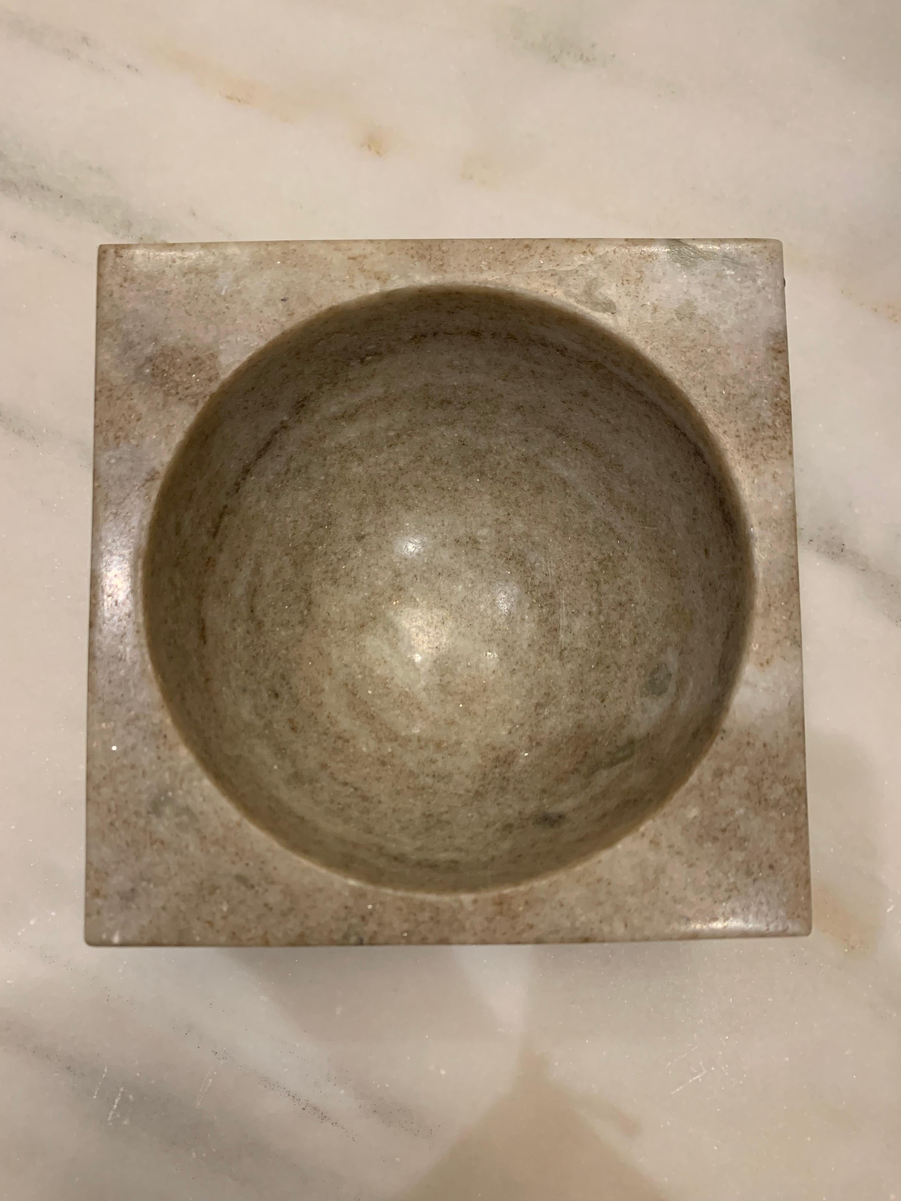 Contemporary Modernist Marble Bowl in Beige