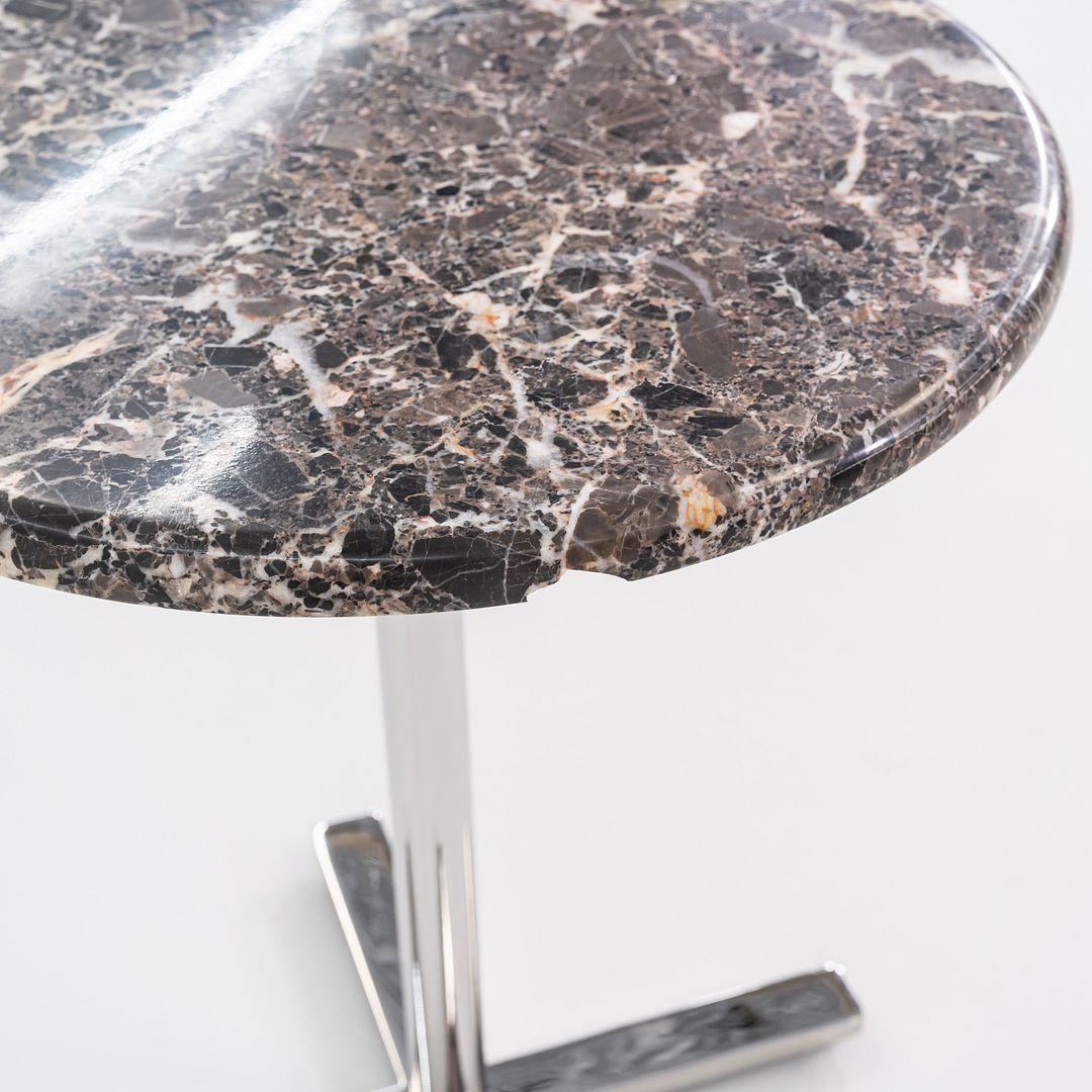 Modernist Marble Side Table with Polished Steel Base 18