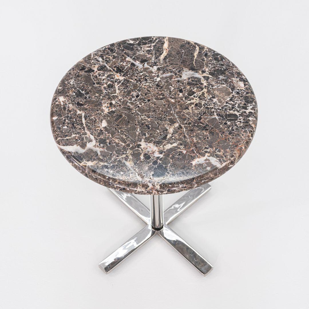 Modernist Marble Side Table with Polished Steel Base 18