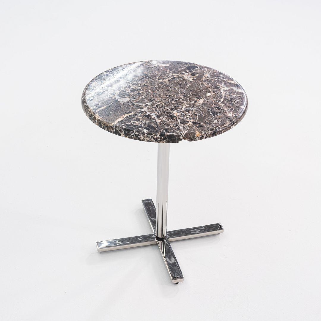 Modernist Marble Side Table with Polished Steel Base 18