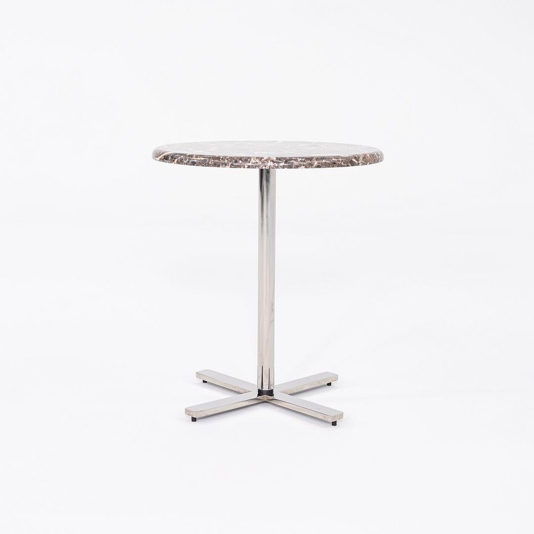 Unknown Modernist Marble Side Table with Polished Steel Base 18