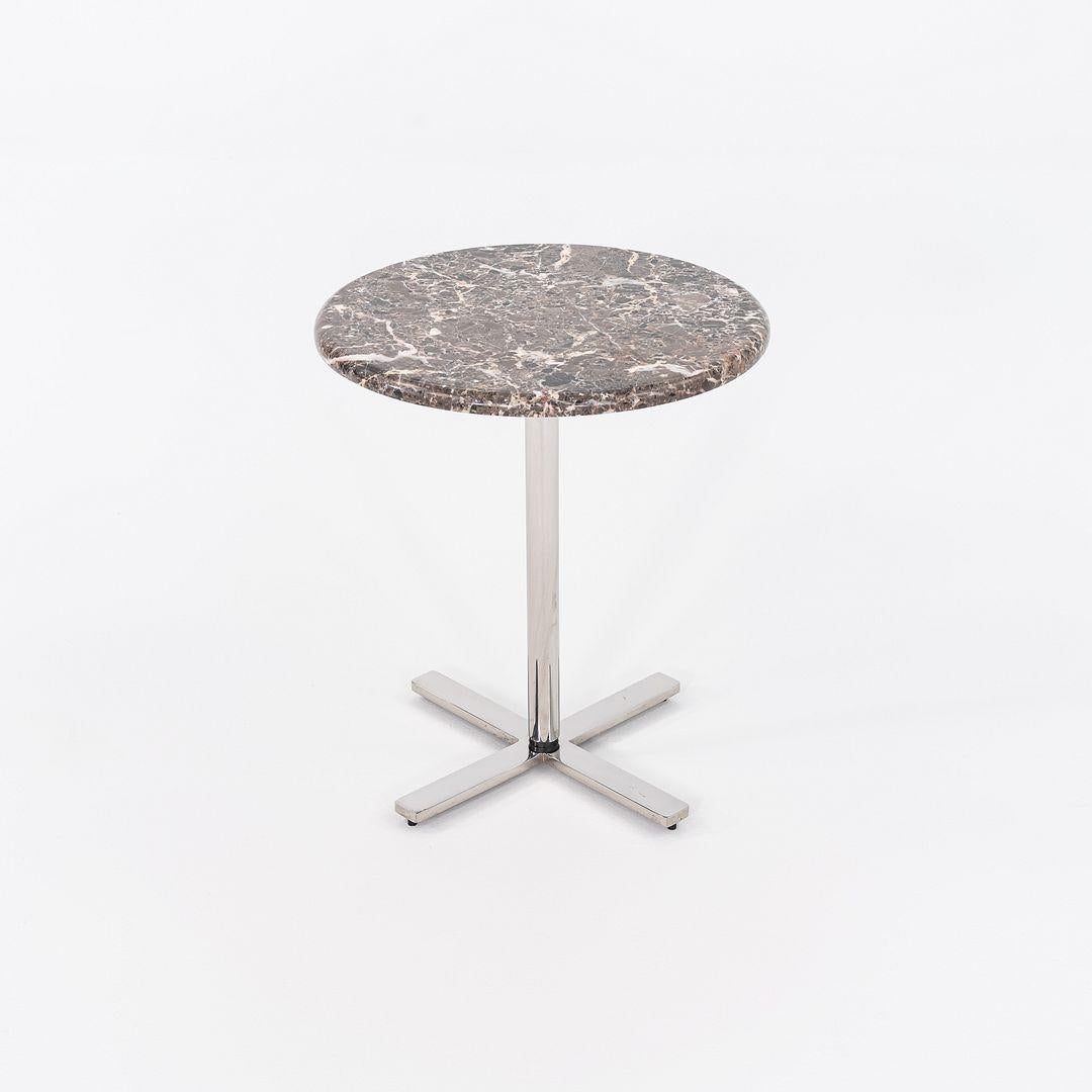 Modernist Marble Side Table with Polished Steel Base 18