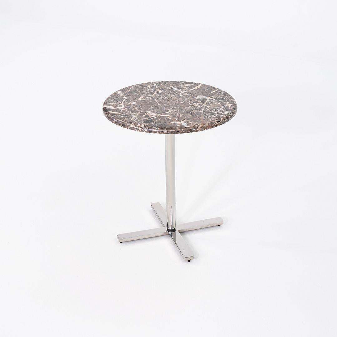 Modernist Marble Side Table with Polished Steel Base 18
