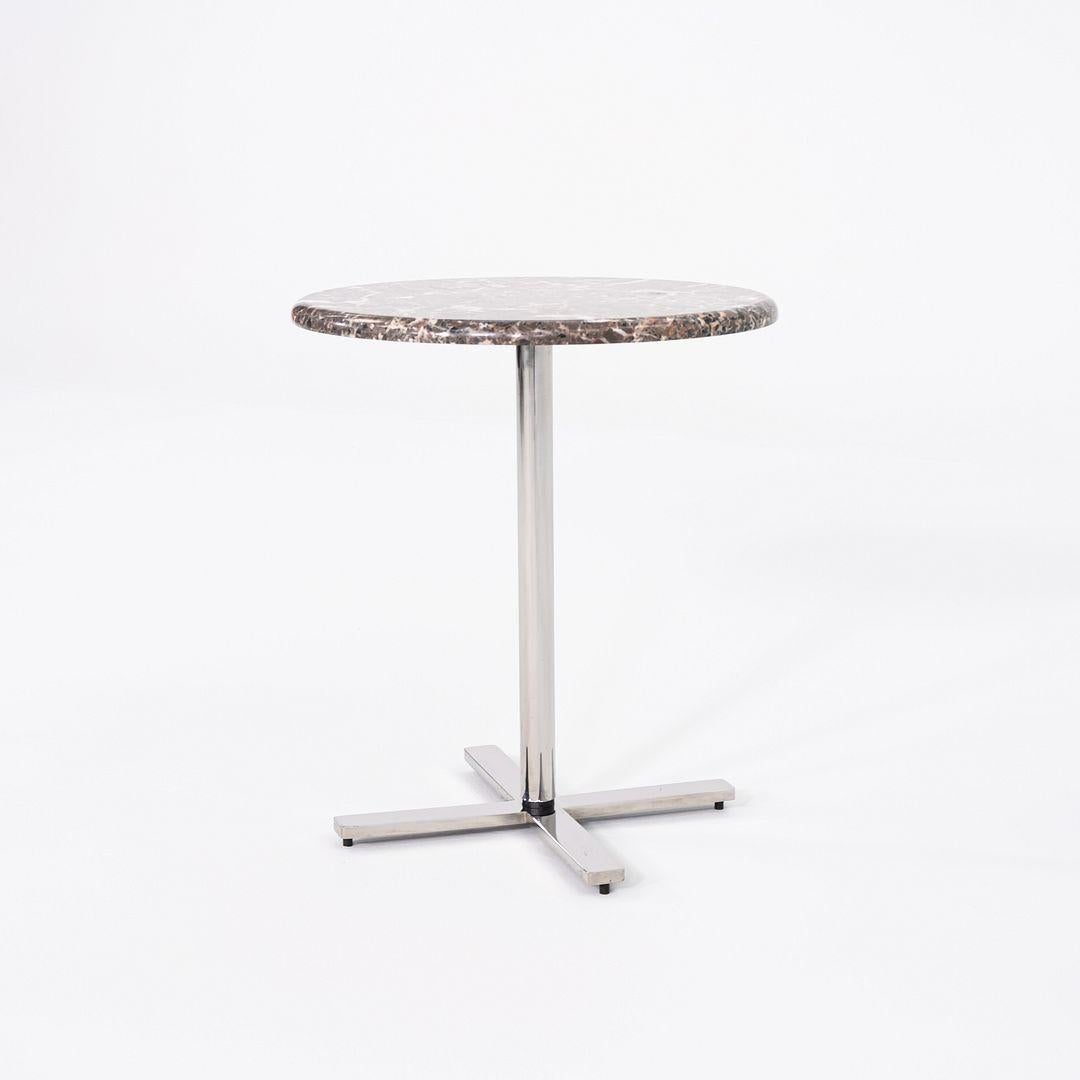 Modernist Marble Side Table with Polished Steel Base 18
