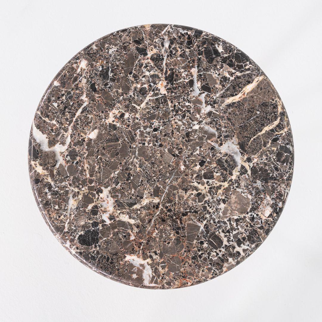 Modernist Marble Side Table with Polished Steel Base 18