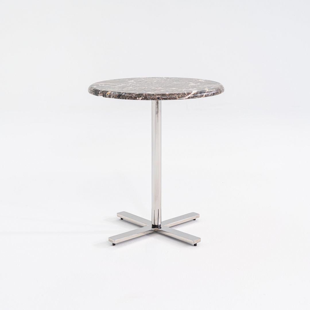 Modernist Marble Side Table with Polished Steel Base 18