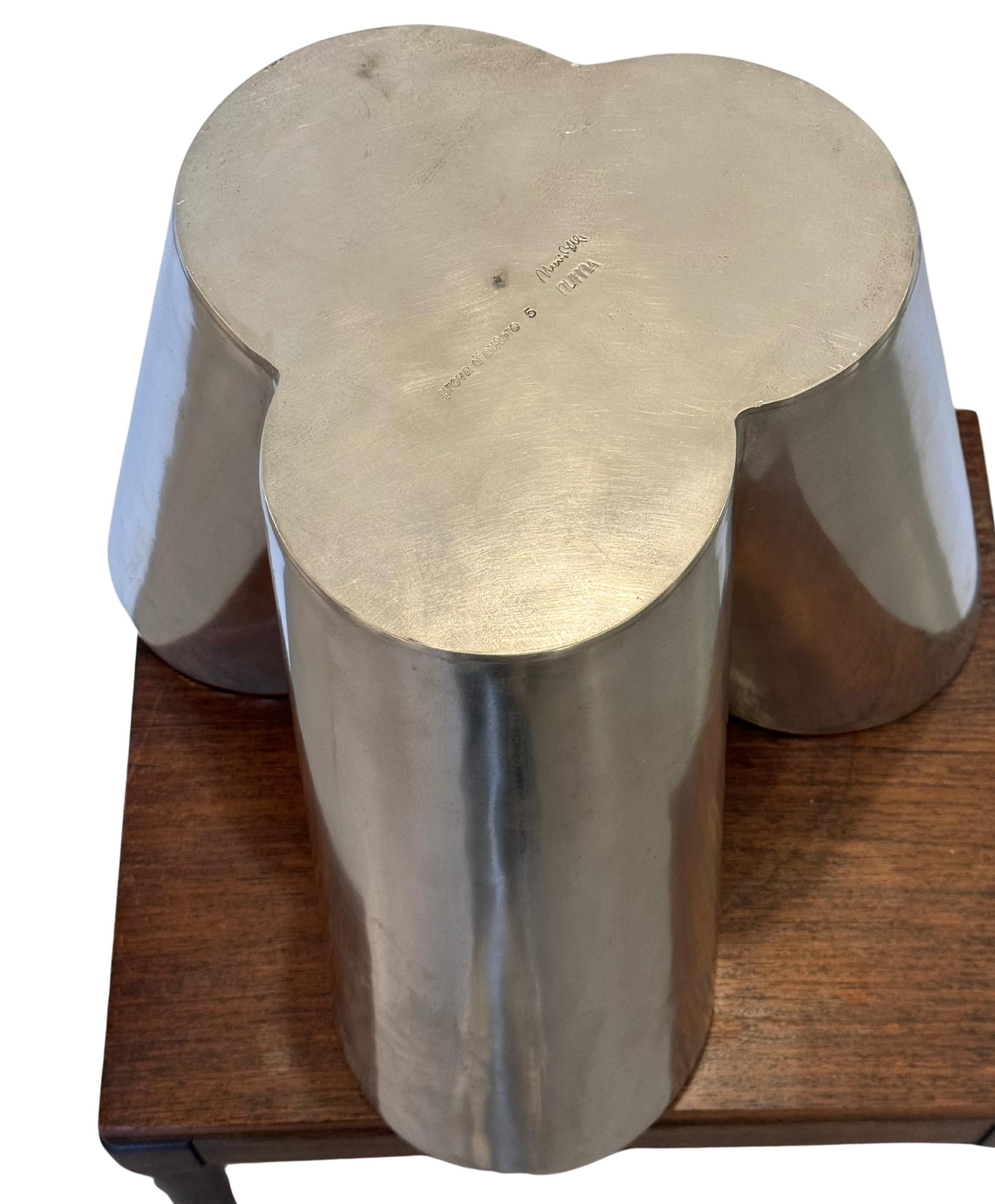 Contemporary Modernist Mario Botta 'Tredicivasi' Signed Pewter Vase Artist Proof Prototype For Sale