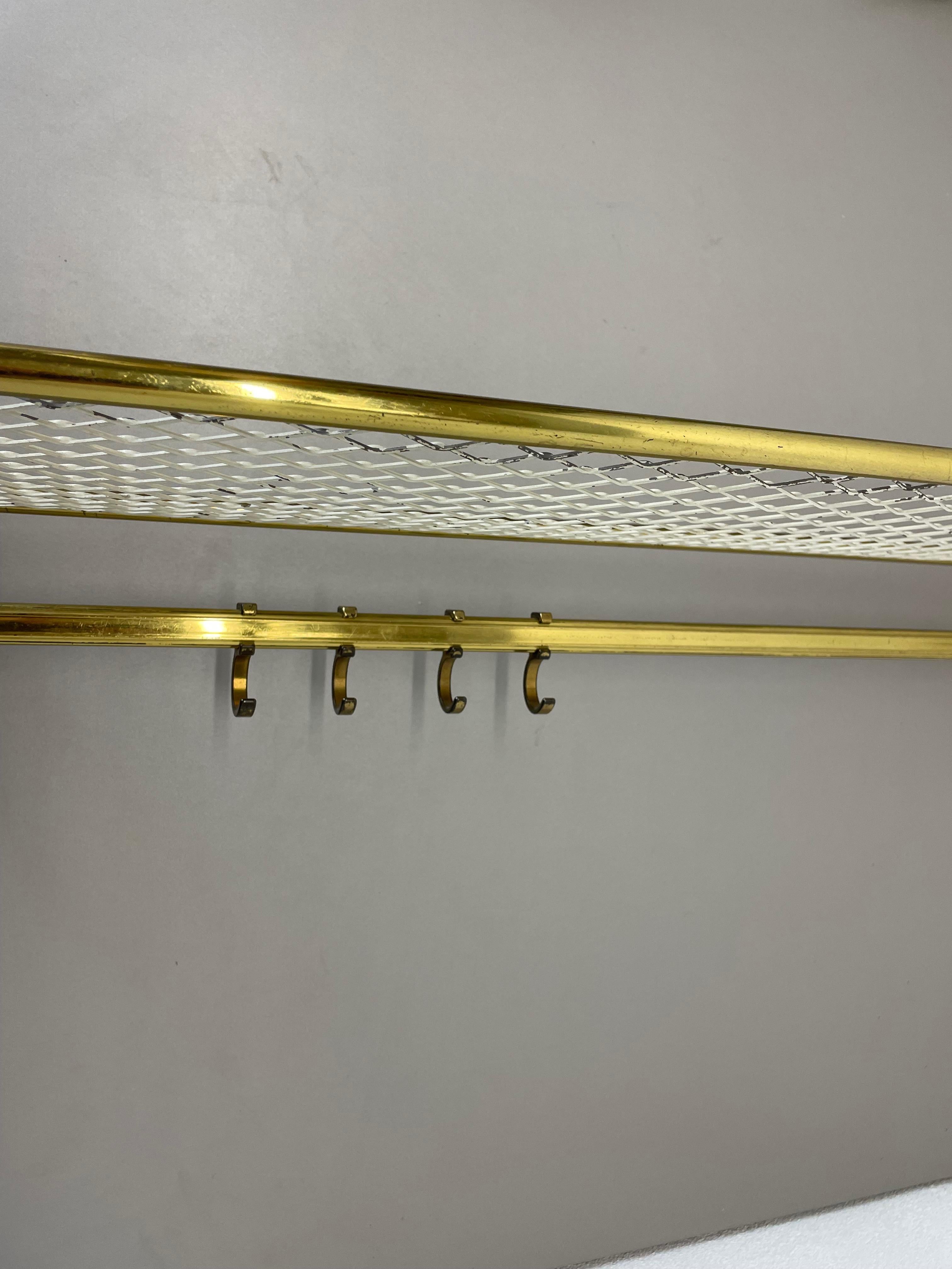 Modernist Mategot Style Brass Wardrobe Hook Coat Rack Element, France 1950s For Sale 8