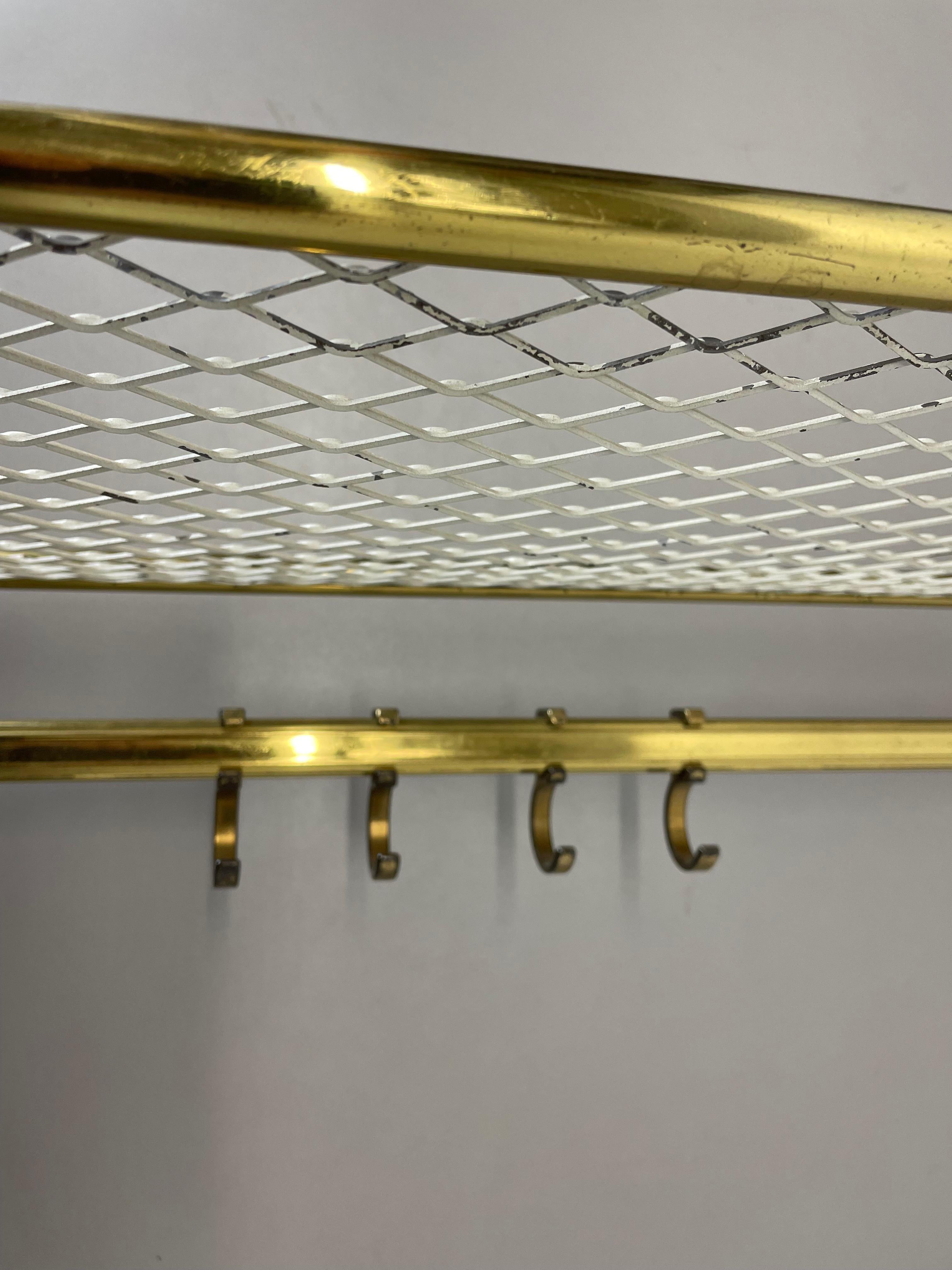Modernist Mategot Style Brass Wardrobe Hook Coat Rack Element, France 1950s For Sale 10