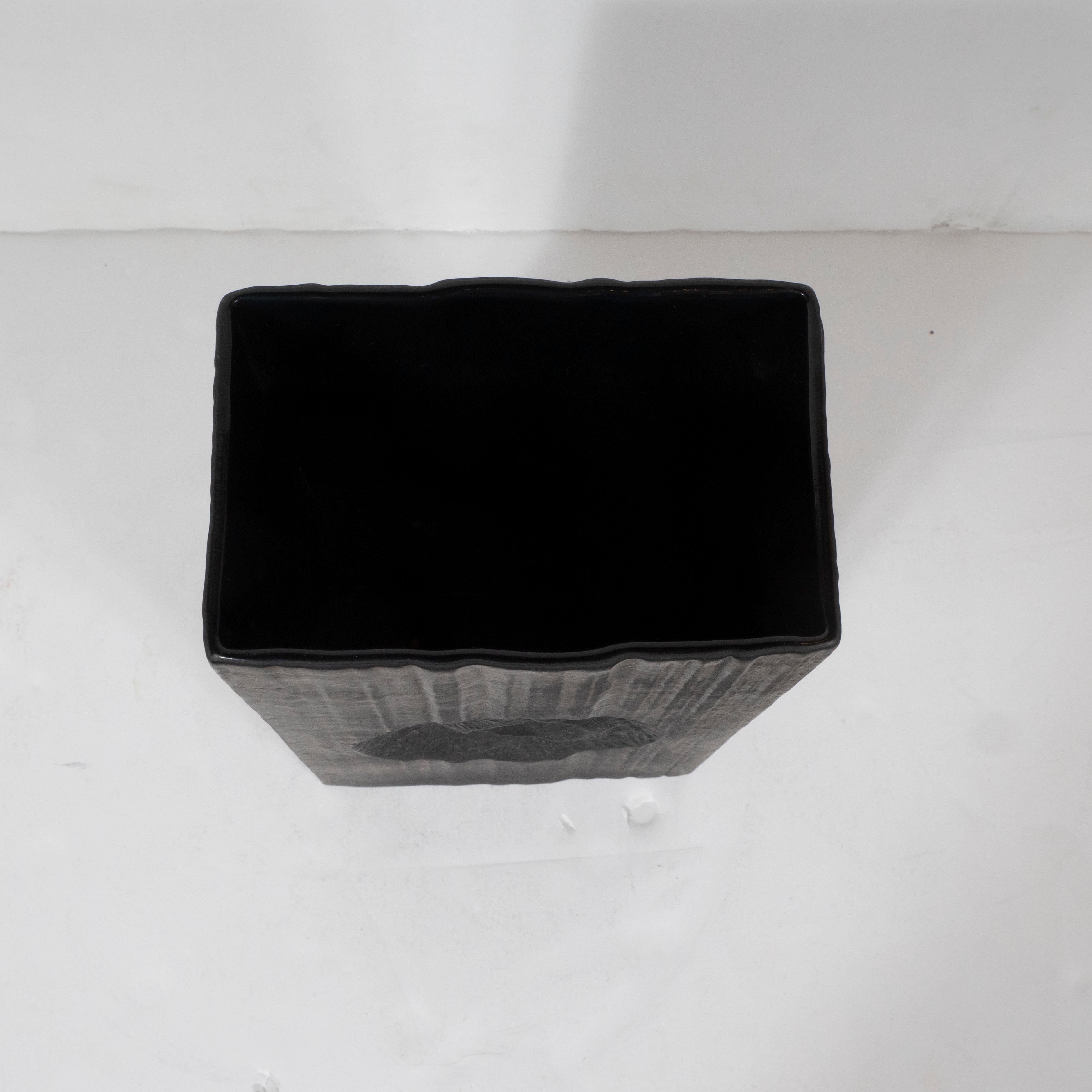Modernist Matte Black Ceramic Vase by Martin Freyer for Rosenthal In Excellent Condition In New York, NY