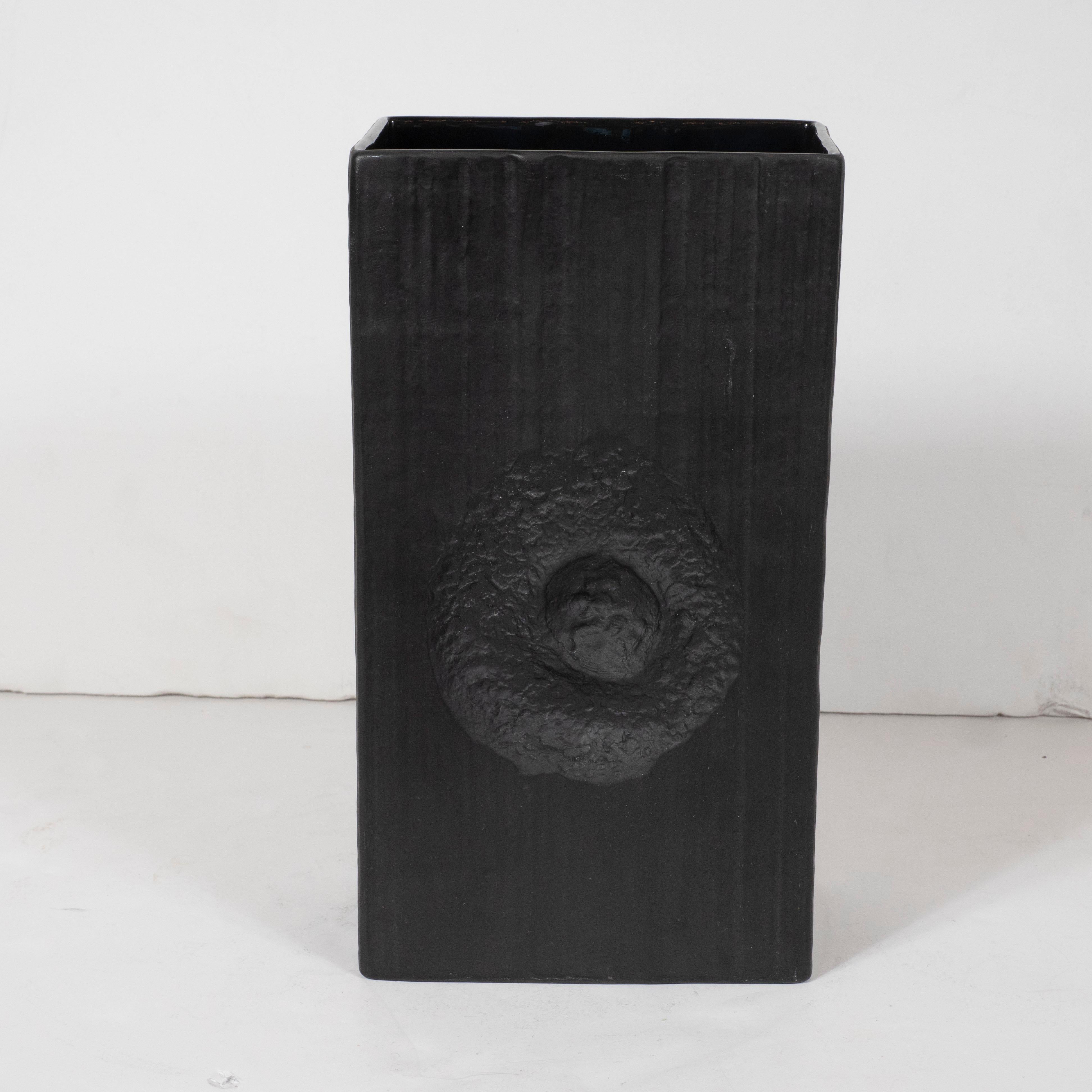 Modernist Matte Black Ceramic Vase by Martin Freyer for Rosenthal 2