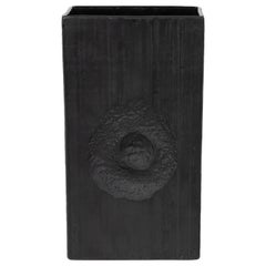 Modernistische mattschwarze, schwarze Keramikvase der Moderne von Martin Freyer für Rosenthal
