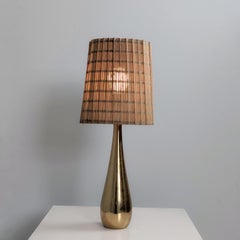 Modernist Mauri Almari Cast Brass "Drop" Table Lamps Model 61046, Idman 1950s