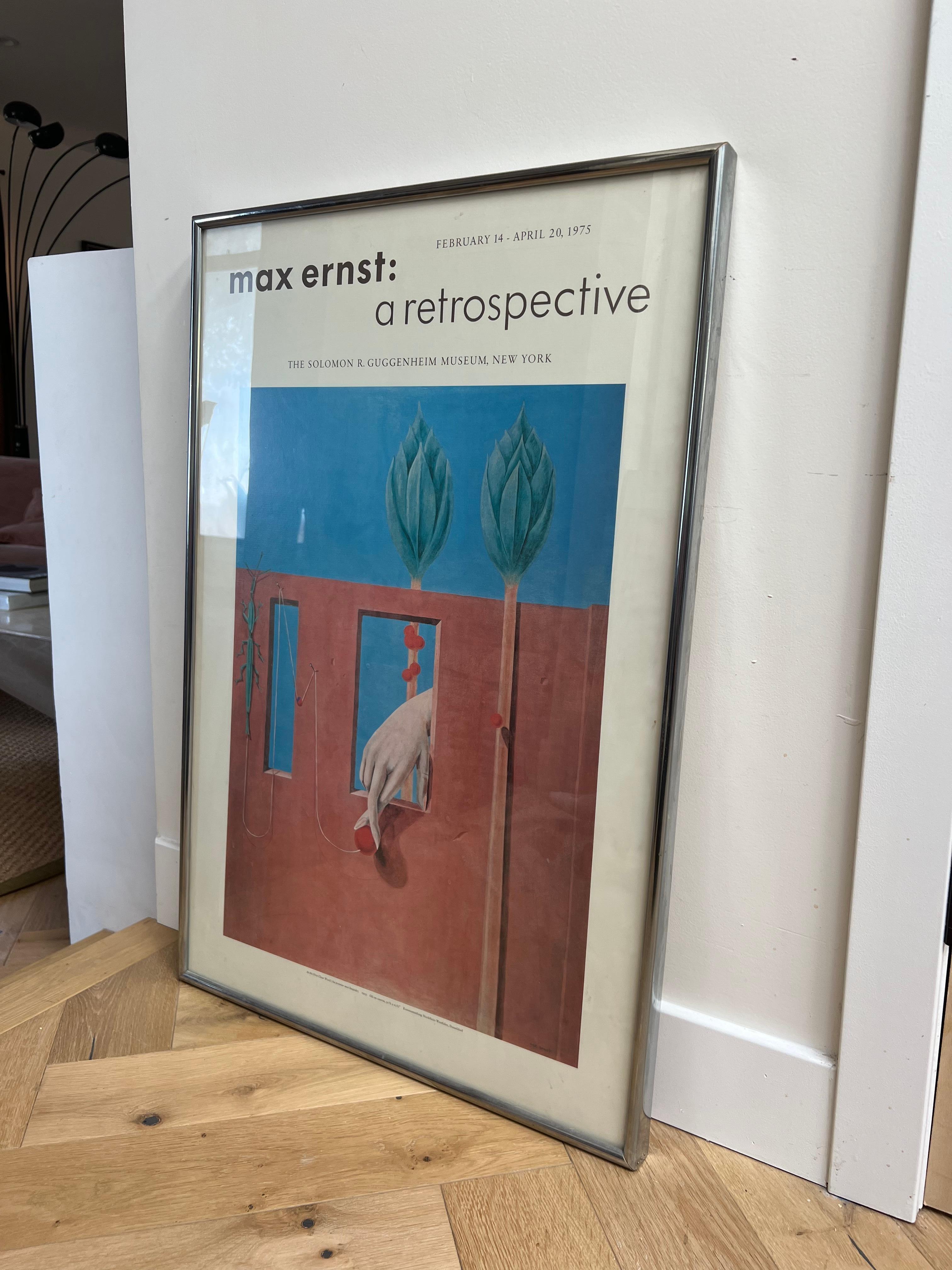 Modernist Max Ernst Exhibition Poster, Framed Behind Glass, 1970s 3