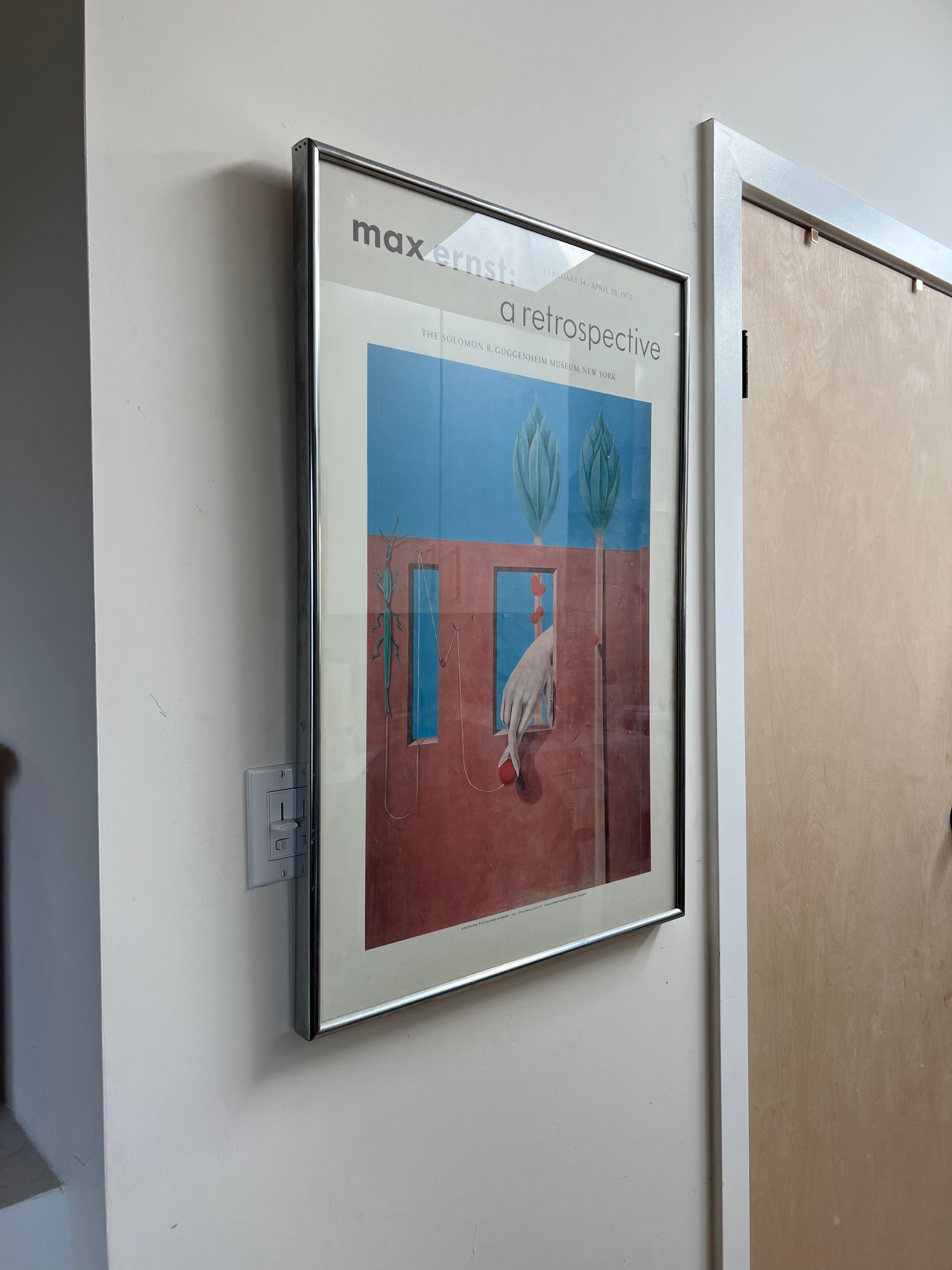 Modernist Max Ernst Exhibition Poster, Framed Behind Glass, 1970s 7