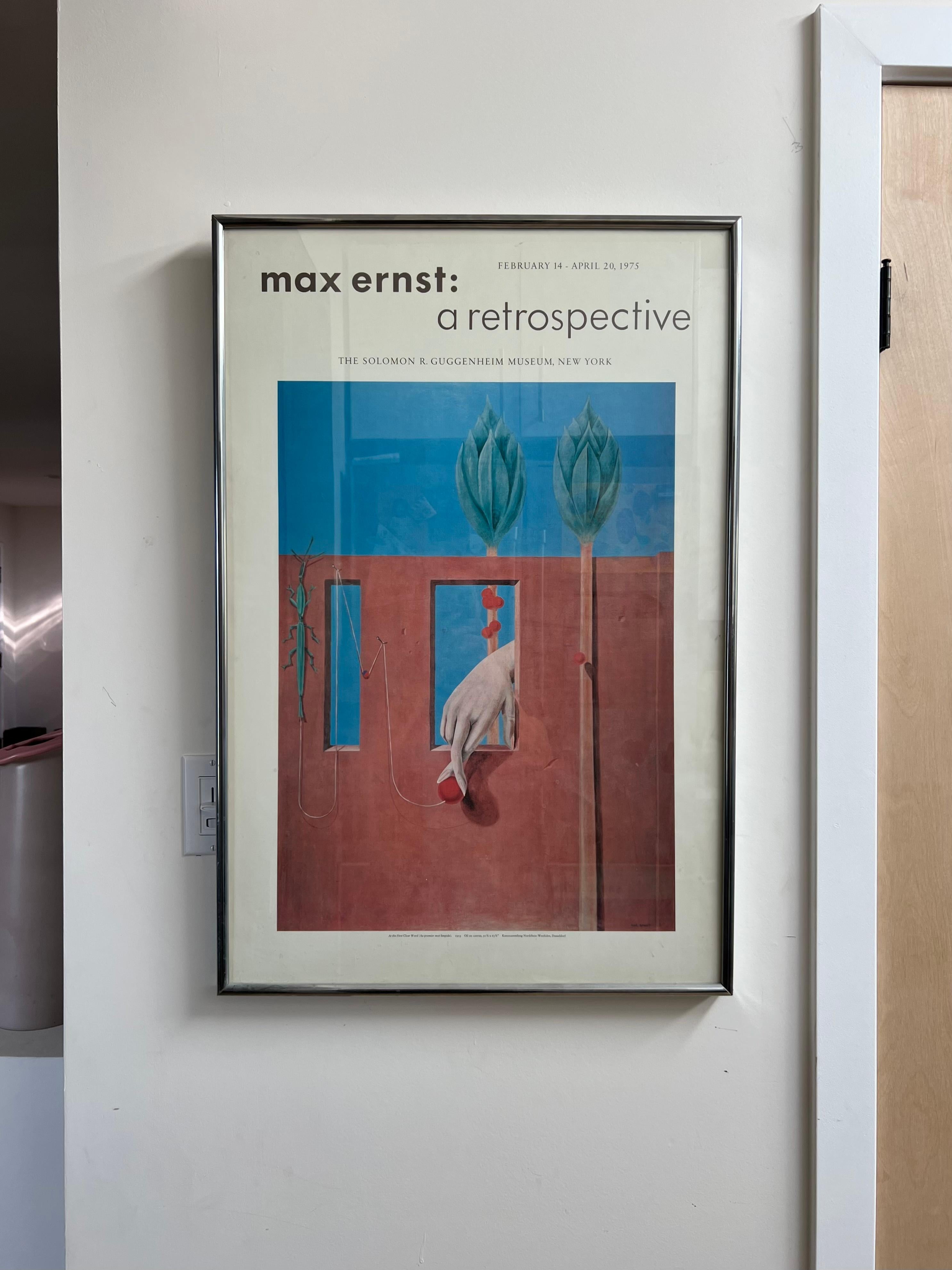 Modernist Max Ernst Exhibition Poster, Framed Behind Glass, 1970s 8
